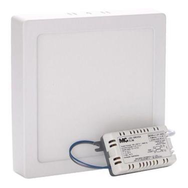 Imagem de Kit 5 Painel Plafon Led 12w Frio Quadrado Sobrepor Margirius, Branco, 