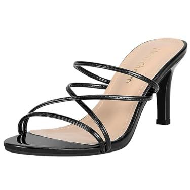 Imagem de Heels Charm Sandália feminina de salto agulha de 8 cm com bico aberto, salto alto, sandália de dança, uso diário, uso normal, festa de casamento, Preto, 36