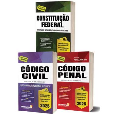 Imagem de Constituição federal + código civil + código penal 2025 - box série de