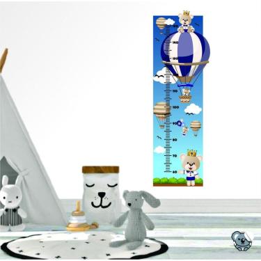 Imagem de Adesivo Decorativo Régua De Crescimento Urso Príncipe Balão