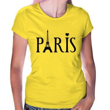 Imagem de Baby Look Paris Torre Eiffel - Foca na Moda, Amarelo, P