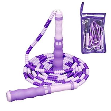 Imagem de Salto na Corda, Ajuste Ajustável de Salto Segmentado de Miçangas Segmentadas Corda de Alta Velocidade, Alça Anti -deslize para Crianças Adultos Com (Bolsa de embalagem requintada