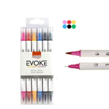 Imagem de Estojo Marcador Artístico Dual Brush Pen 6 Cores BRW