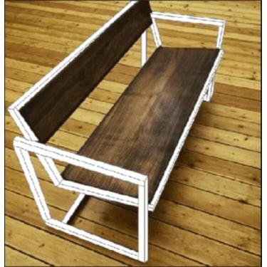 Imagem de NAMORADEIRA AÇO/MADEIRA ESTILO INDUSTRIAL MOBBILI NA-01 (Informar cor 