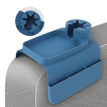 Imagem de Bandeja de suporte de copo de sofá, resistente à sujeira e antiderrapante, suporte de braço de sofá de dois lados, armazenamento multifuncional de lanches, celular e plano, presente para família,