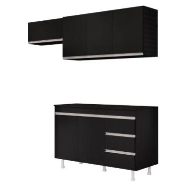 Imagem de Cozinha Planejada Lux 3 Peças 100%MDF com Balcão Gabinete Tampo 120cm 