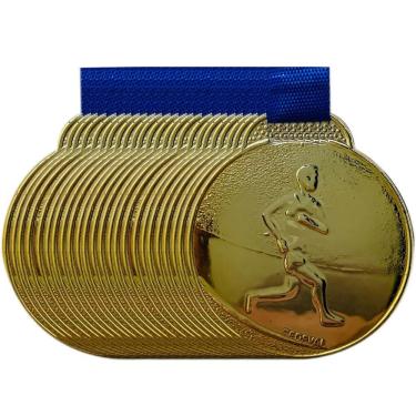 Imagem de Kit 150 Medalhas De Metal 3.5cm Corrida Run Participação Top ouro