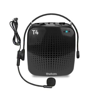 Imagem de Amplificador Profissional Portátil De Voz Thotem T4, 15w De Potência E Acompanhado De Microfone Com Fio