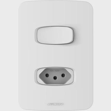 Imagem de Conjunto Interruptor Simples + 1 Tomada 10A Gracia Maxx Alumbra