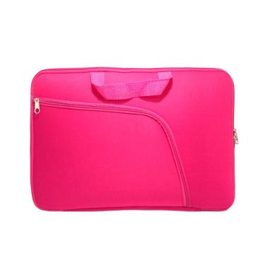 Imagem de Capa Case Bolsa Notebook Com Bolso Slim Prática Reforçada Ziper Duplo Rosa Pink - 17 polegadas