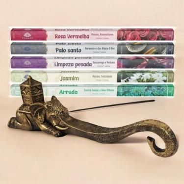 Imagem de porta incenso incensário Elefante Indiano Barra para incenso de vareta