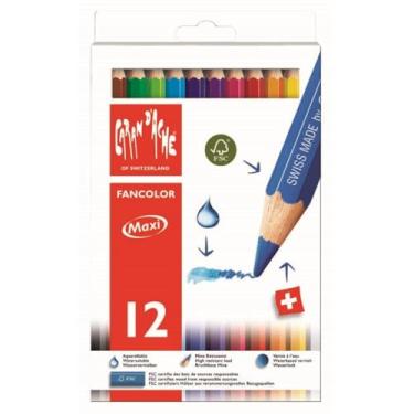 Imagem de Caran D'Ache Lápis Aquarelável Jumbo Fancolor 12 Cores, 12 Cores