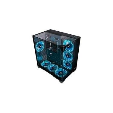Imagem de Gabinete Gamer Rise Mode Galaxy Full Glass, Mid Tower, ATX, Lateral e Frente em Vidro Temperado, Sem FANs, Preto - RM-CA-FG-B