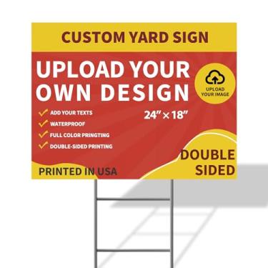 Imagem de Placa de quintal personalizada, placas de jardim personalizáveis com estacas 45 x 61 cm, placa de quintal personalizada, placas personalizadas para uso externo para negócios, imóveis, boas-vindas ao