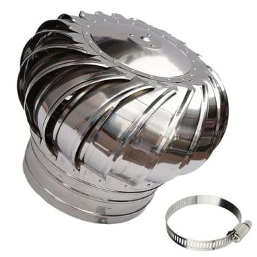 Imagem de HDNSYNE Saídas de ar de aço inoxidável, ventilador de telhado, saídas de ar de turbinas eólicas, turbina eólica internamente reforçada, ventilação do exaustor, saída do ventilador da grade de