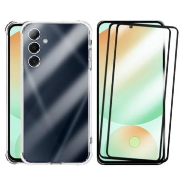 Imagem de Capa Capinha Anti Impacto e 2 Películas Vidro 3D Compatível Samsung Galaxy S24 FE Transparente Com Proteção de Câmera