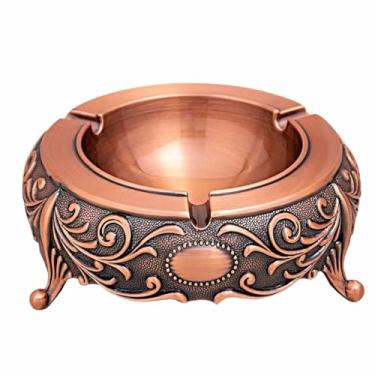 Imagem de Cinzeiro para mulheres fumadoras cinzeiros redondos retro secretária antiga clássica da criatividade metal para escritório em casa ornamentos (C)