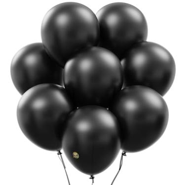 Imagem de Balões biodegradáveis AFTERLOON Ônix perolado preto 30,5 cm pacote com 24 unidades, boia de hélio de látex extra forte e espessada, colorida a granel, globos para decoração de festas infantis