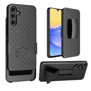 Imagem de HIDAHE Capa com clipe de cinto para Samsung Galaxy A16 5G Slim Combo Shell com suporte giratório clipe de cinto coldre capa protetora resistente, preta