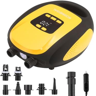 Imagem de Bomba elétrica portátil, bomba SUP para prancha de remo, compressor de ar profissional de 20PSI com desligamento automático, função de esvaziamento e conector de carro 12V DC para infláveis, caiaques