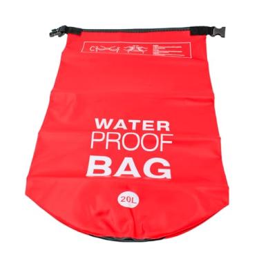 Imagem de Bolsa Impermeável para Camping, 20 Litros, Saco Estanque com Alça Ajustável, 59 x 38 cm, Vermelho
