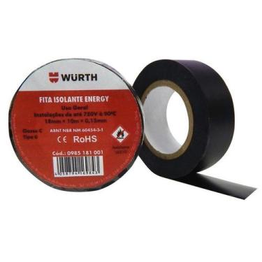 Imagem de Fita Isolante Energy Preta 18mm x 5m Embalagem com 10 Unidades Wurth 0