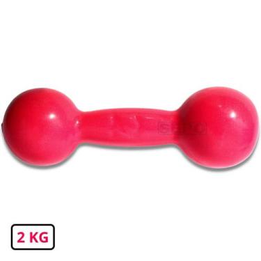 Imagem de Halter Redondo Bola Emborrachado 2 Kg Rosa - SEPO