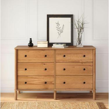 Imagem de Cômoda Grande Madeira 6 Gavetas Pés Altos Freijó Apoana - IDIMEX