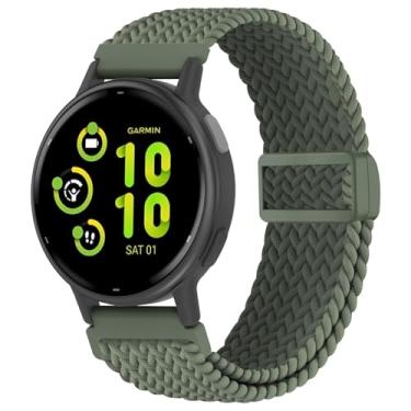 Imagem de EverAct Pulseira magnética de nylon trançado de 20 mm compatível com Garmin Vivoactive 6/Vivoactive 5/3/3 Music, pulseira elástica macia e elástica para Venu Sq 2/Venu 2 Plus e Forerunner 165/55/245