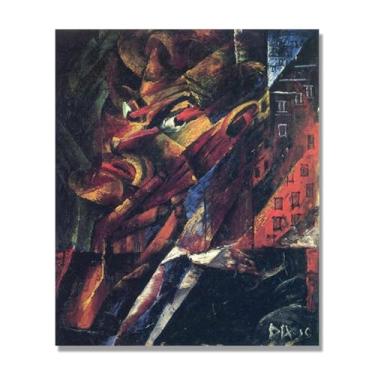 Imagem de NHLDZYH Arte em tela Otto Dix, autorretrato (autorretrato masculino), reproduções de pinturas famosas, arte de parede classicismo para sala de estar quarto decoração de casa. 30x36cm-11,8x14,2 pol