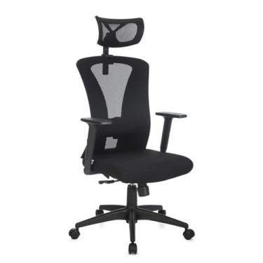 Imagem de Cadeira de Escritório Presidente Ergonômica, BlumeOffice BLM0243, Suporta 110kg, Giratória, Encosto em Tela, Apoio Lombar Ajustável, Preta