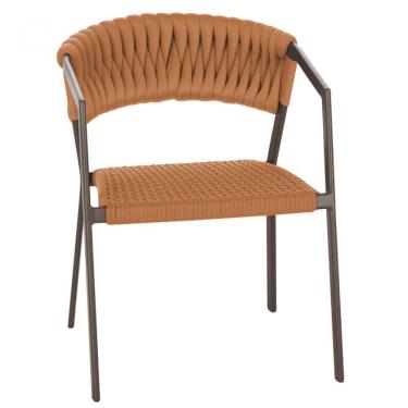 Imagem de Cadeira Atenas Tricô Náutico E Alumínio Varanda Cozinha Marr Terra Cota