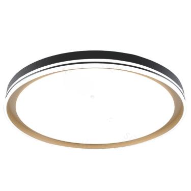 Imagem de Plafon Moderno Preto e Dourado 28cm Led 18W 3 em 1 Bivolt 15706-PL
