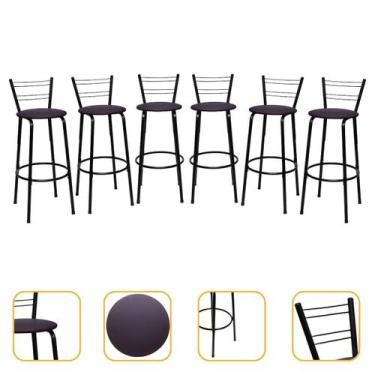Imagem de Kit 6 Cadeiras Alta 70cm Flórida Cozinha Varanda Bancada Piscina Ilha 