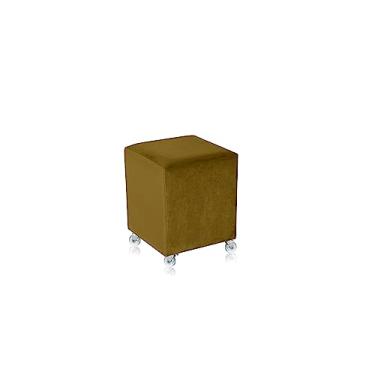 Imagem de Puff Diks veludo ouro com rodízios gel/silicone