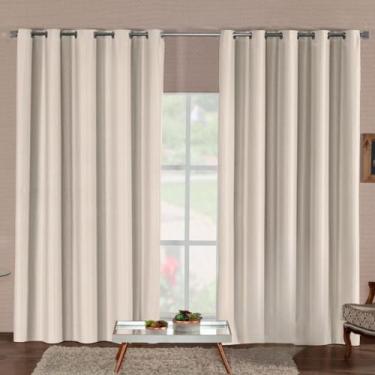 Imagem de Cortina Blackout Premium Corta Luz Total Com Isolamento Térmico E Acústico Tecido Durável Para Qualquer Ambiente(PALHA,5,00M x 2,80M)