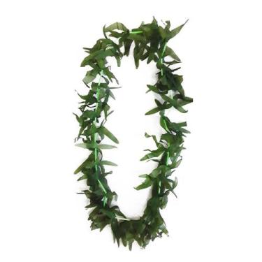 Imagem de Colar Havaiano Hula Hula Folhas Verdes - 90cm - Extra Festas