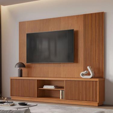 Imagem de Estante para TV Até 75 Polegadas Valencia New 2 Portas 100% Mdf Naturallle - Mavaular