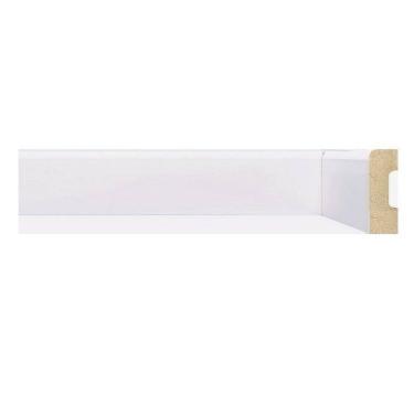 Imagem de Kit Rodapé de MDF 30 Barras Lisas de 5cm x 2,40m Rende 72 Metros Moldufama Branco