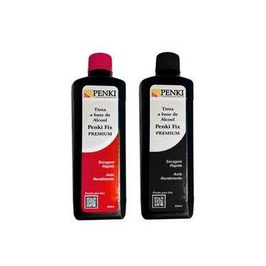 Imagem de 2 Tubos De Tintas Para Cartaz Penki 500ml - Vermelha E Preta - Penki T