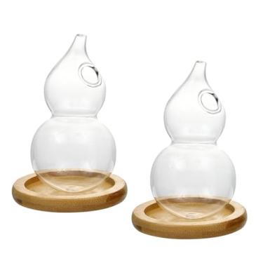 Imagem de Fenteer 2x Vasos de vidro para flores e vasos com base para terrário para quarto