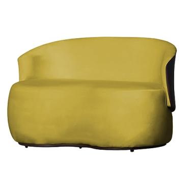 Imagem de Namoradeira 2 Lugares Orgânica Decorativa Beatriz Veludo - Montanaris Decor (Amarelo)