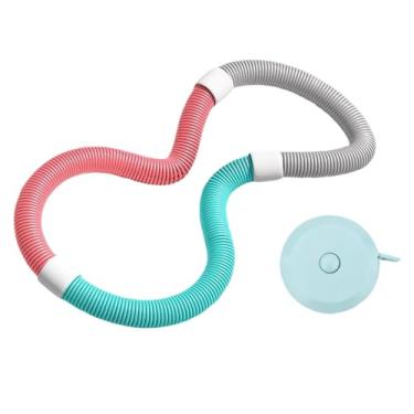 Imagem de oshhni Aro de ginástica com peso, círculos de fitness para abdômen, entretenimento, PVC, interno e externo, confortável, 160 cm, para exercícios em academia, Rosa Verde 1.3kg