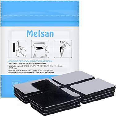 Imagem de Melsan Fixador Traseiro Pegajoso Frente e Verso | 1,5 X 2,4 Polegadas 16 Conjuntos | Tiras Pretas para Pendurar com Fita Adesiva de Montagem