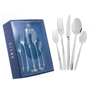 Imagem de Faqueiro Premium Completo Viena Wolff 30 Peças Jantar Luxo 6 Pessoas, 