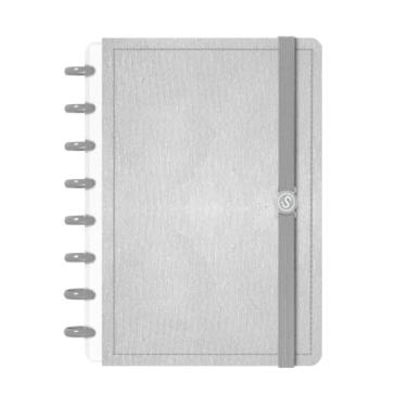 Imagem de Caderno De Disco Capa Dura Inteligente 80 Folhas Solid Touch(M (17 x 23 cm),Aço Cinza)