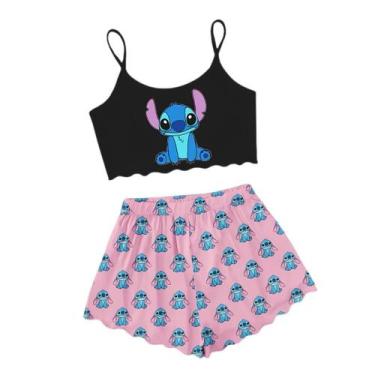 Imagem de Pijama Feminino Infantil Roupa De Dormir Personagem Stitch - Isysser, 