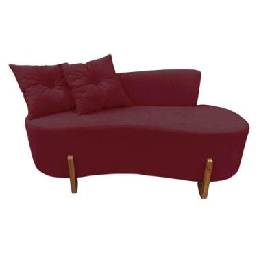 Imagem de Namoradeira Sofá Feijão Luna Orgânica Suede Marsala - Mansão Decor