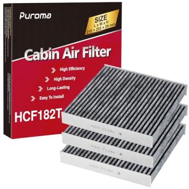 Imagem de Puroma Pacote com 3 filtros de ar de cabine com substituição de carbono ativado para CP182, CF11182, compatível com Honda CR-V, Civic, Accord, Odyssey, HR-V, Clarity, CR-Z, Fit, Insight, Acura MDX