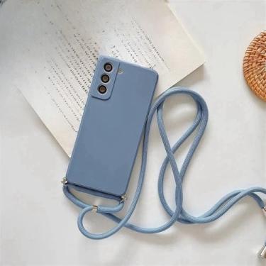 Imagem de Capa tiracolo com cordão para Samsung Galaxy A55 A35 A25 A15 A05 A05S A54 A14 A34 A24 A04E A04 A13 A33 A53 A23 A03 A03S, capa macia, cinza e roxa, para Samsung A13 4G